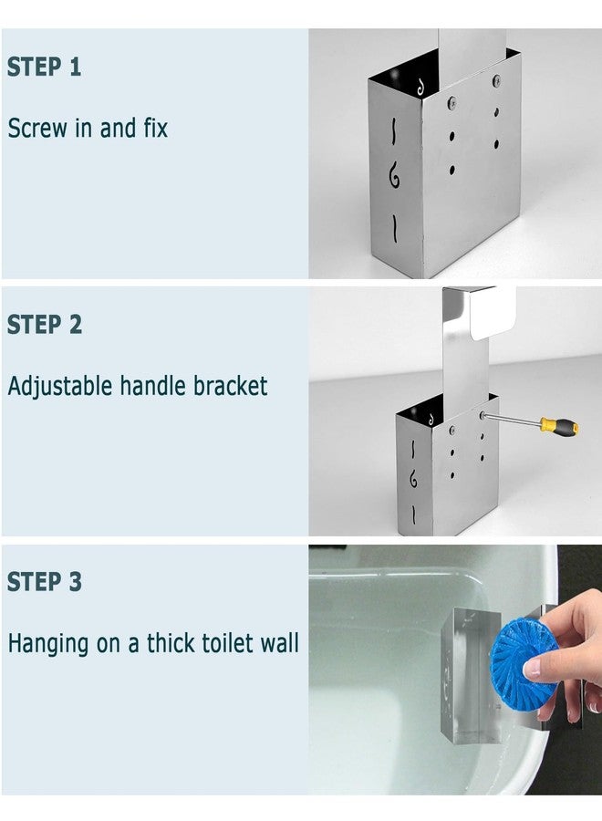 Chanvoo 304 Stainless Steel Toilet Tank Cleaner Caddy with Adjustable Hook - Hanging Holder for Blue Tablets & Bleach Pods (Silver) - Image 5